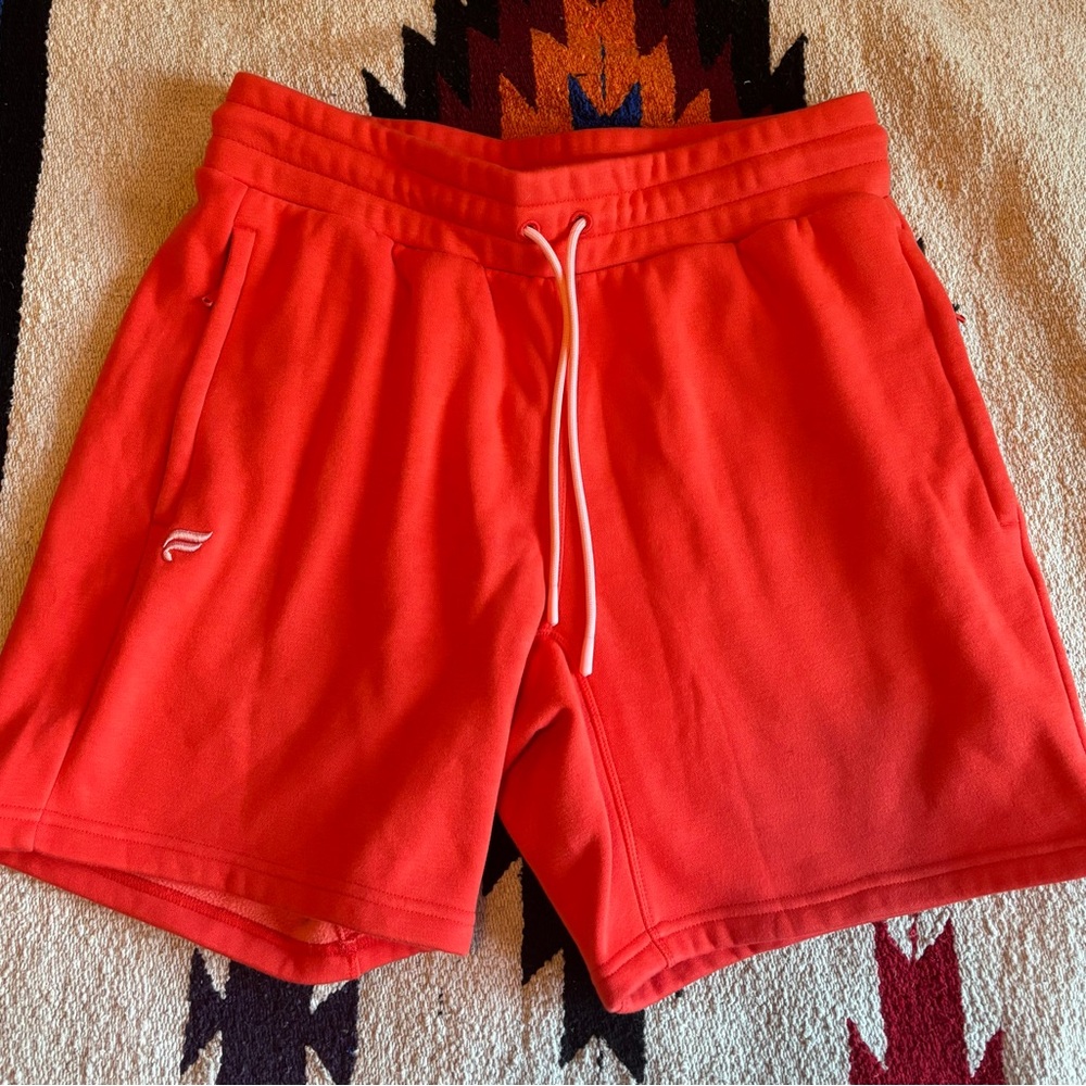 Fabletics Men's Neon Orange Year Round Terry Shorts - Excellent condition! Med